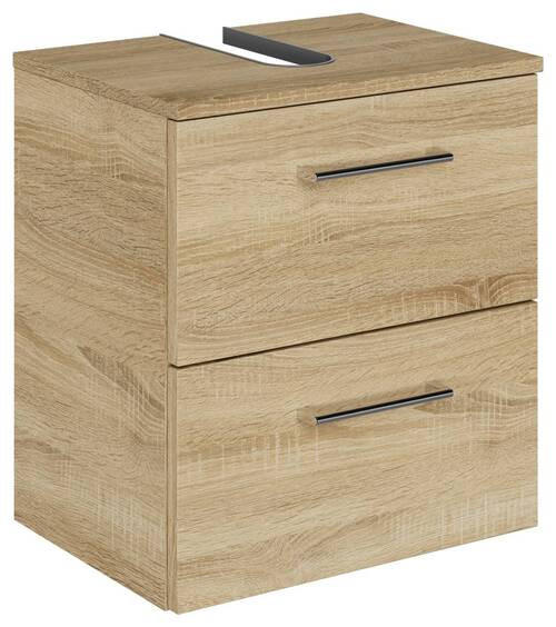 WASCHBECKENUNTERSCHRANK 45/49,8/33,3 cm  - Chromfarben/Eiche Bianco, KONVENTIONELL, Holzwerkstoff/Metall (45/49,8/33,3cm) - Sadena