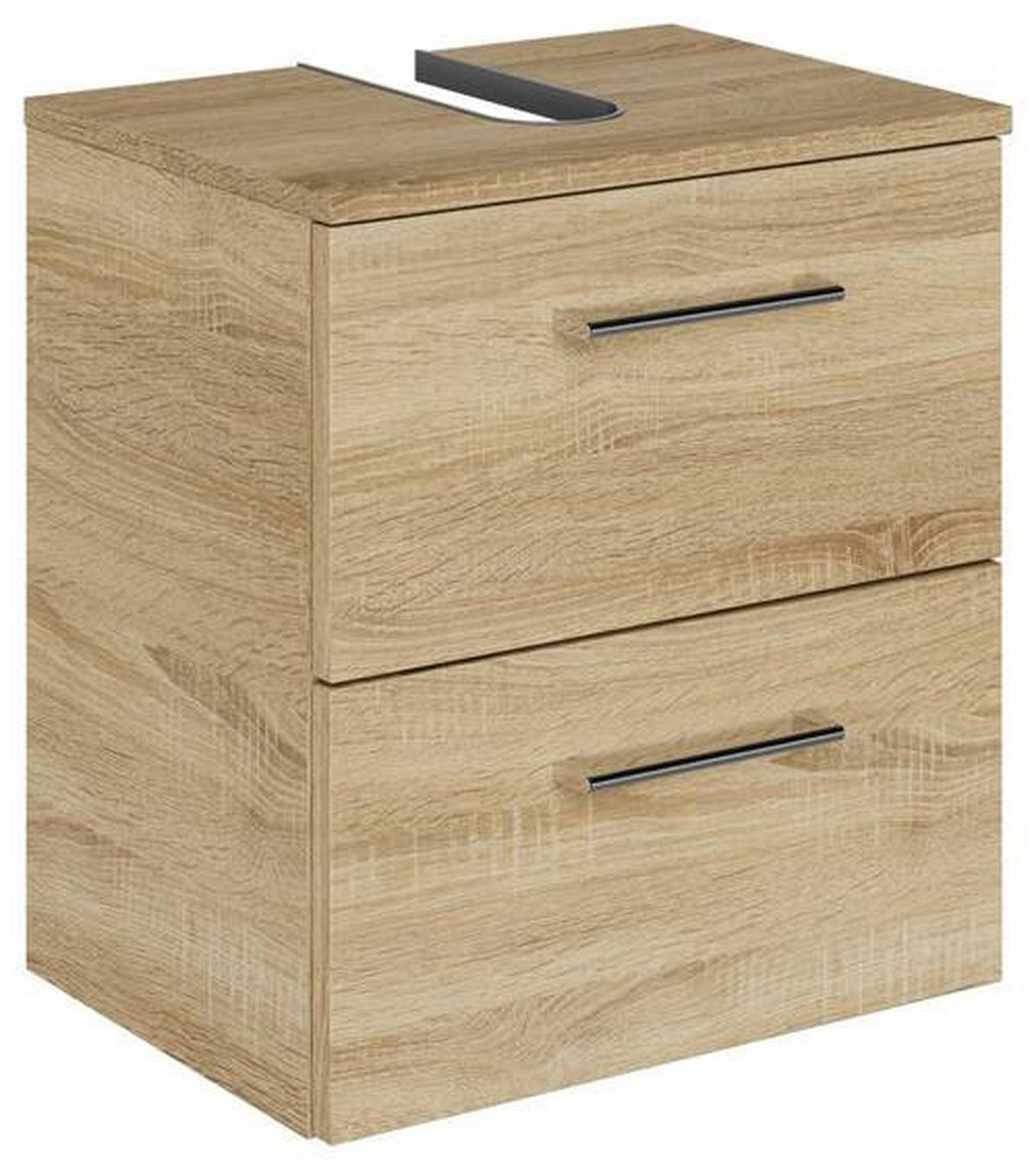 WASCHBECKENUNTERSCHRANK 45/49,8/33,3 cm  - Chromfarben/Eiche Bianco, KONVENTIONELL, Holzwerkstoff/Metall (45/49,8/33,3cm) - Sadena