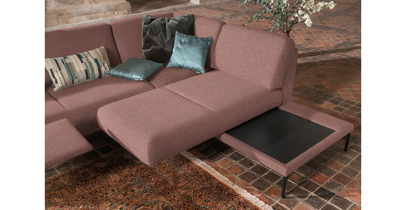 ECKSOFA in Flachgewebe, Struktur Hellrot  - Hellrot/Anthrazit, Design, Textil/Metall (254/230cm) - Ambiente