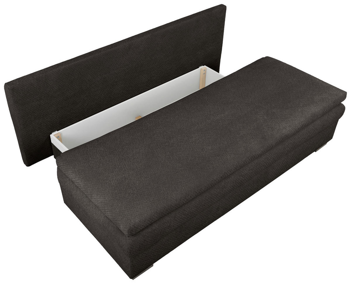 SCHLAFSOFA  mit Liegefunktion, Schlafen auf Sitzhöhe, Rücken echt Struktur Schwarz  - Schwarz, KONVENTIONELL, Kunststoff/Textil (195/93/83cm) - Carryhome