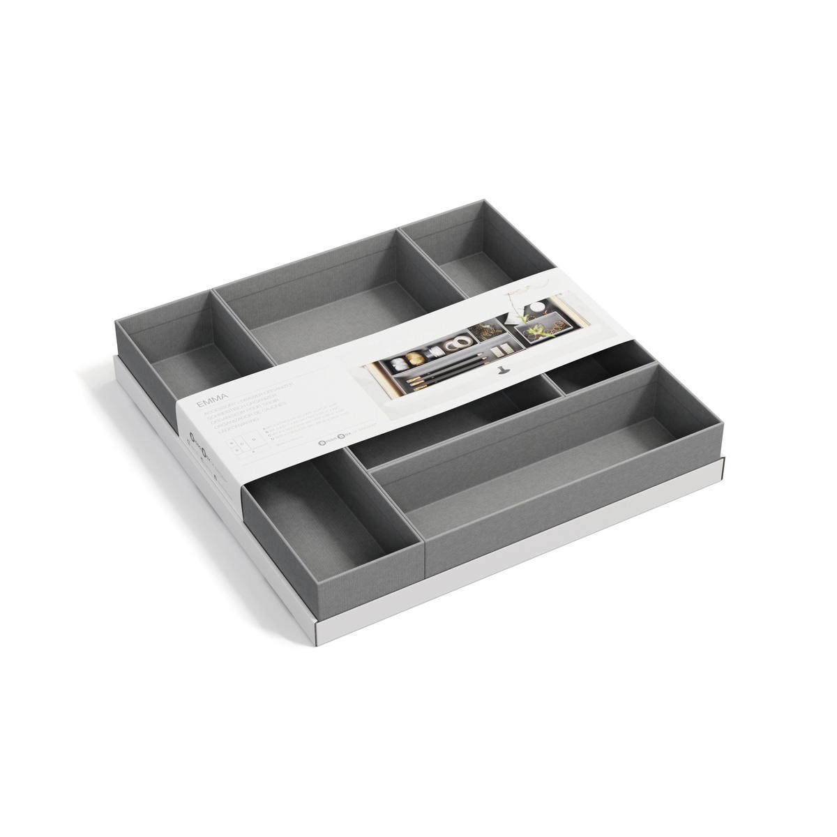 SCHUBLADENBOX 30/30/5 cm  - Grau, Basics, Karton/Papier (30/30/5cm)