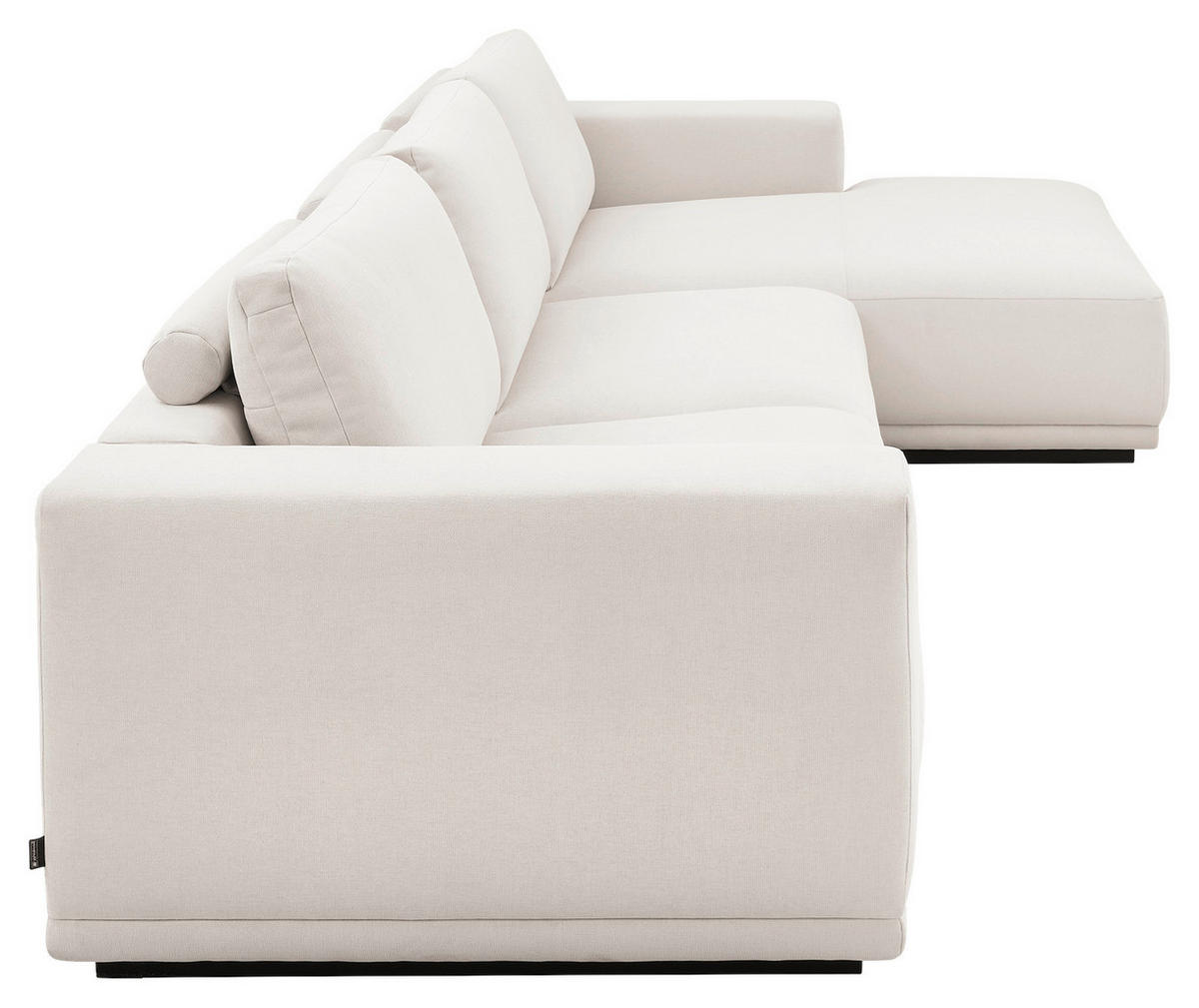 ECKSOFA Ottomane rechts, Eckteil  Weiß Chenille  - Schwarz/Weiß, Design, Kunststoff/Textil (316/166cm) - Musterring
