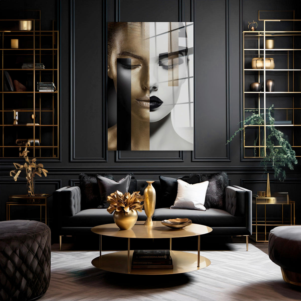 GLASBILD Frauen 120/80 cm  - Multicolor, Basics, Glas/Papier (120/80cm)