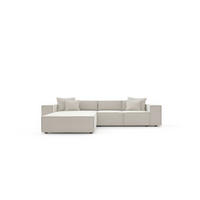 ECKSOFA Creme Chenille Zierkissen, Rücken echt  - Creme/Schwarz, MODERN, Kunststoff/Textil (180/265cm) - Milino