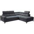 ECKSOFA in Struktur Anthrazit  - Anthrazit/Schwarz, MODERN, Textil/Metall (254/212cm) - Carryhome