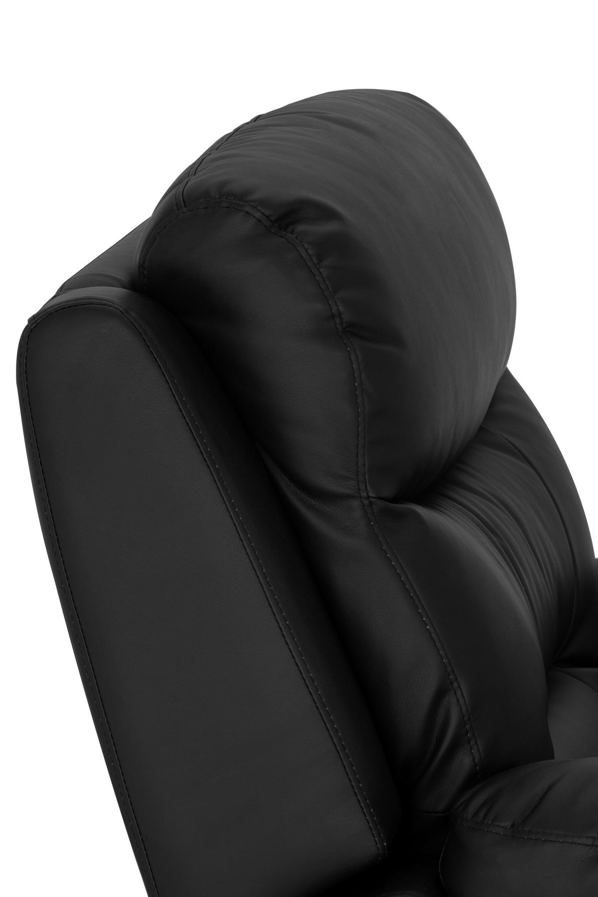 RELAXSESSEL Lederlook    - Schwarz, KONVENTIONELL, Textil/Metall (90/102/76/101/163cm) - Livetastic