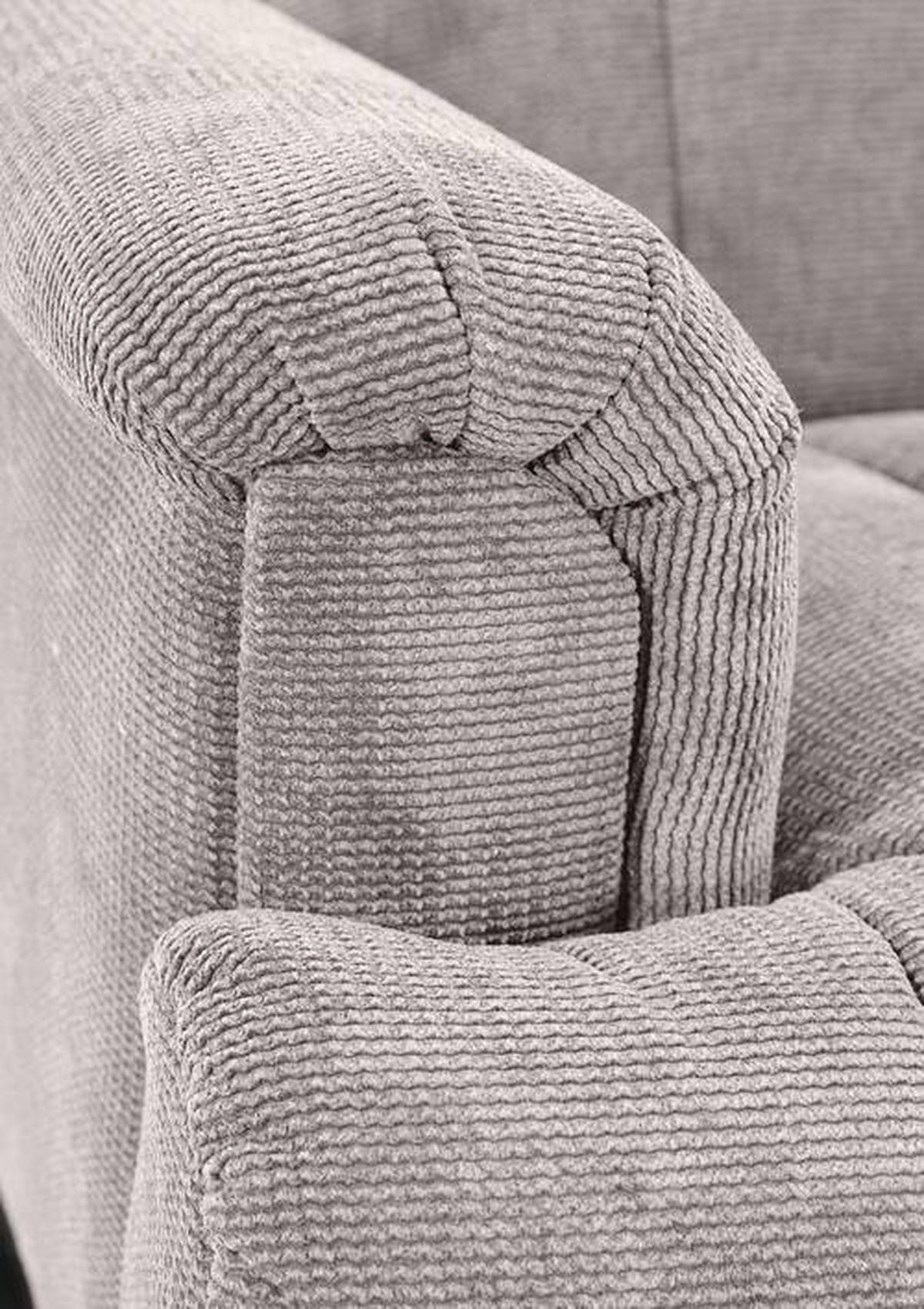 SITZBANK in Textil Schwarz, Hellgrau  - Hellgrau/Schwarz, Design, Textil/Metall (175/89/75cm) - Novel