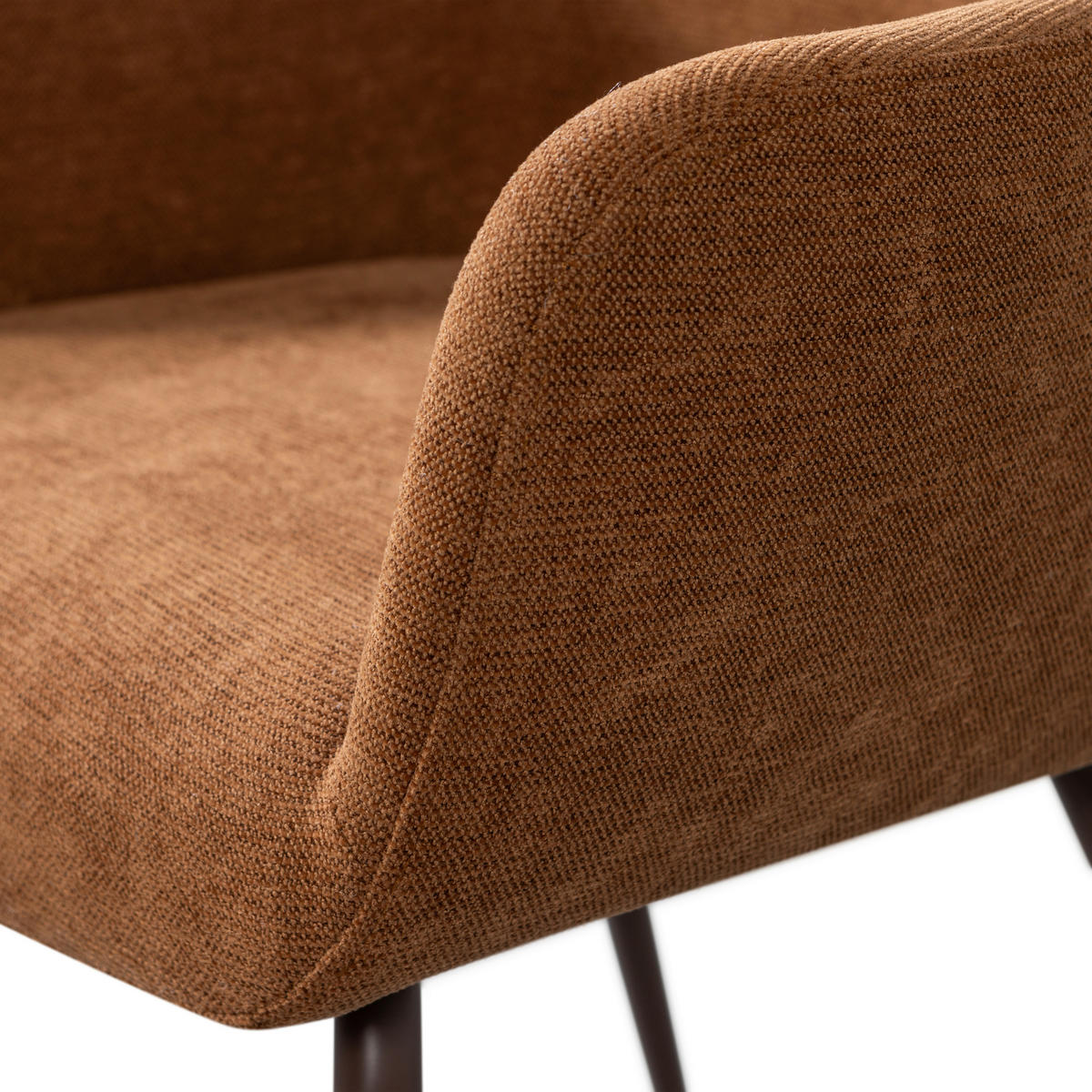 ARMLEHNSTUHL-SET 2 Stück  in Webstoff  - Dunkelbraun/Braun, MODERN, Textil/Metall (58/80/58cm) - Livetastic