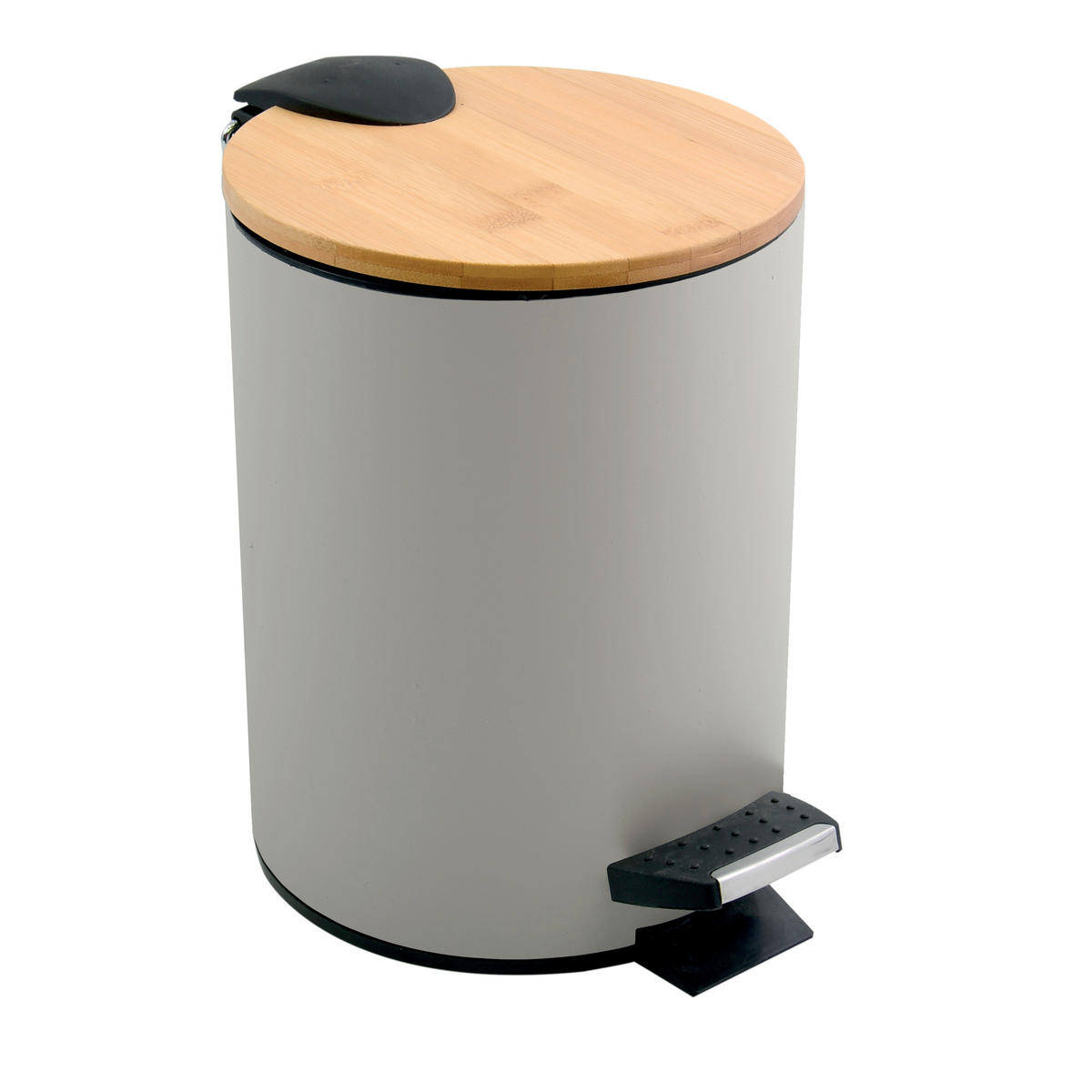 TRETEIMER 5 l  Metall, Naturmaterialien  - Taupe/Schwarz, Basics, Naturmaterialien/Kunststoff (20.5/20.5/25.5cm) - Spirella