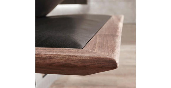 2,5-SITZER Echtleder Schwarz - Schwarz/Nickelfarben, Design, Leder (236/73-93/92-123cm) - Dieter Knoll
