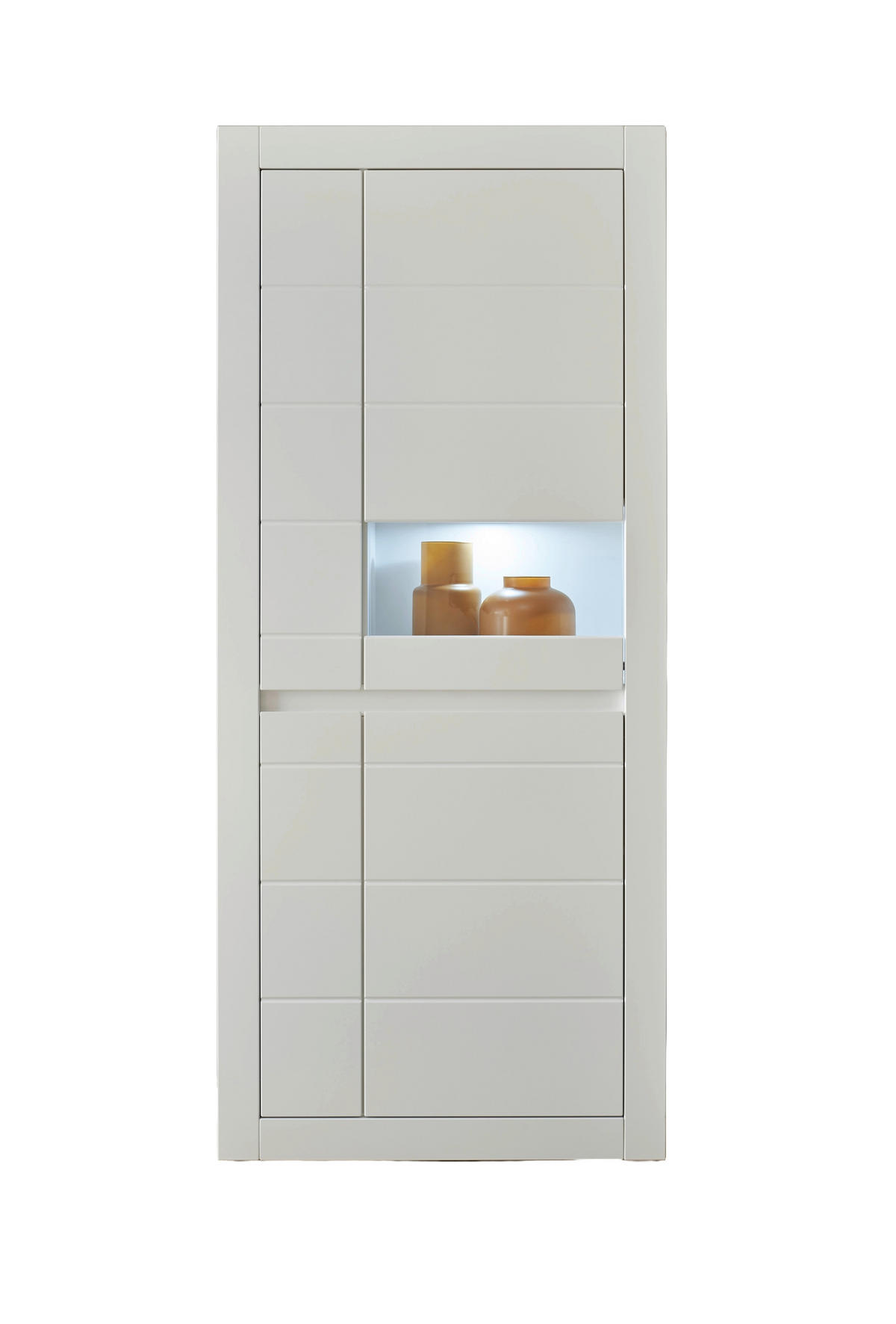 VITRINE  in Weiß, Eichefarben - Eichefarben/Weiß, Design, Holzwerkstoff (85/198/35cm) - MID.YOU