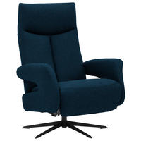 RELAXSESSEL in Textil Dunkelblau  - Schwarz/Dunkelblau, Design, Textil/Metall (74/105/82cm) - Welnova