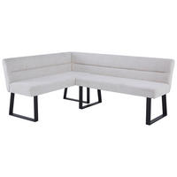 ECKBANK 150/190 cm Leinenoptik Beige   - Beige/Schwarz, KONVENTIONELL, Textil/Metall (150/190cm) - MID.YOU