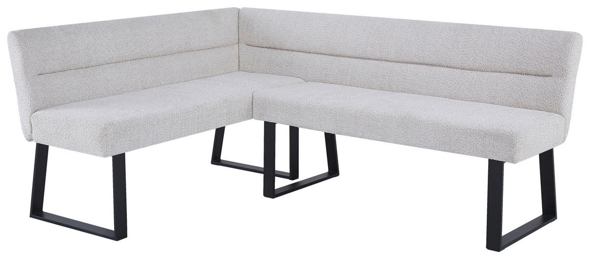 ECKBANK 150/190 cm Leinenoptik Beige   - Beige/Schwarz, KONVENTIONELL, Textil/Metall (150/190cm) - MID.YOU