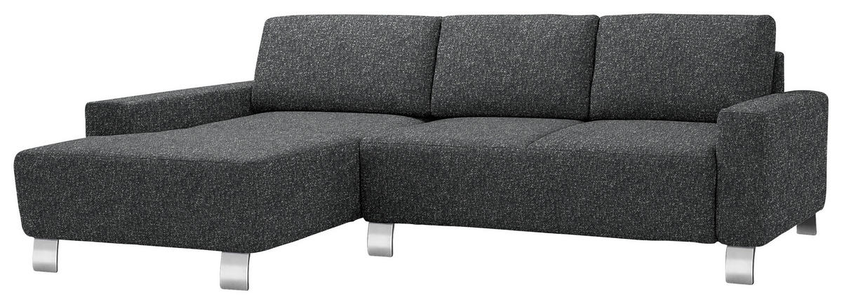 ECKSOFA  in Mikrovelours Anthrazit  160/248 cm  - Anthrazit/Alufarben, Design, Textil/Metall (160/248cm) - Sedda