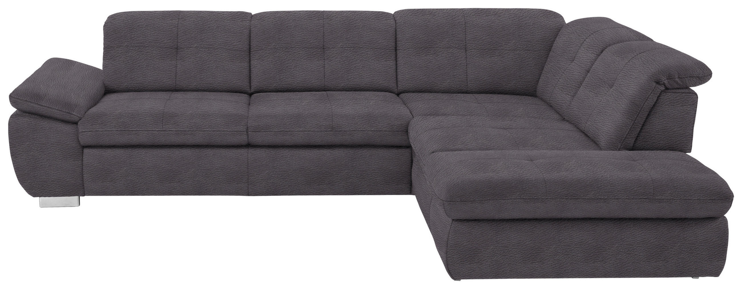 ECKSOFA in Mikrofaser Grau  320/260 cm  - Silberfarben/Grau, Design, Textil/Metall (320/260cm) - Beldomo Speed