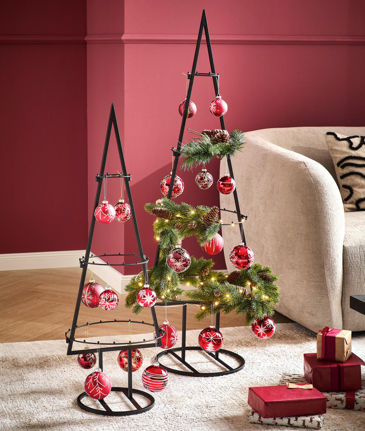 DEKOBAUM  - Schwarz, Basics, Metall (31/90/30cm) - X-Mas