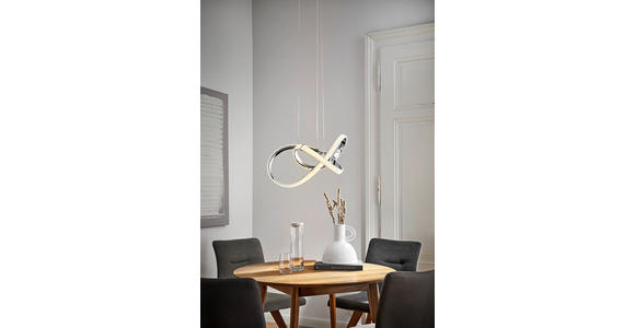 LED-HÄNGELEUCHTE 55/150 cm  - Chromfarben, Design, Kunststoff/Metall (55/150cm) - Ambiente