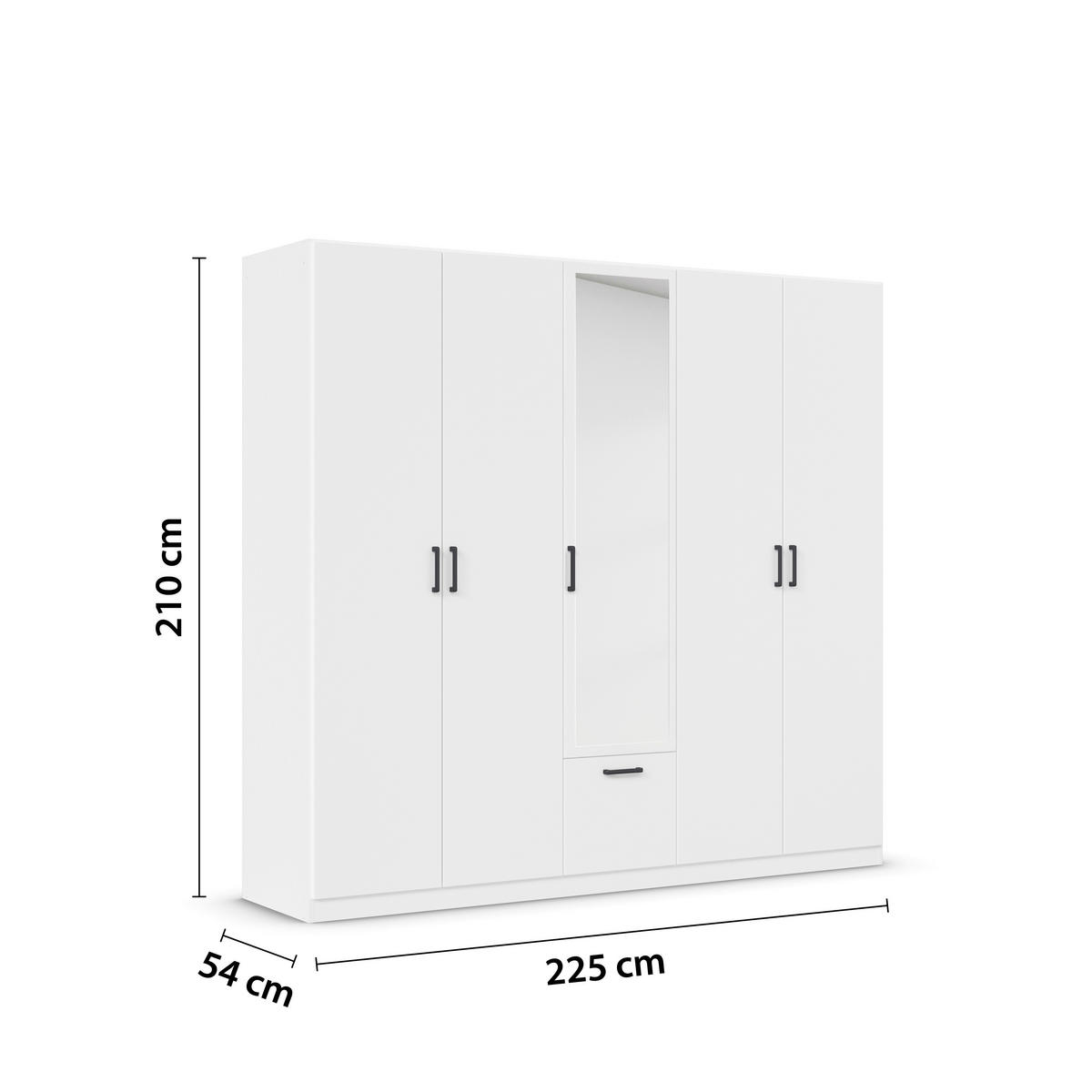 KLEIDERSCHRANK in Weiss  - Weiss/Grau, Basics, Holzwerkstoff/Metall (226/210/54cm) - Boxxx