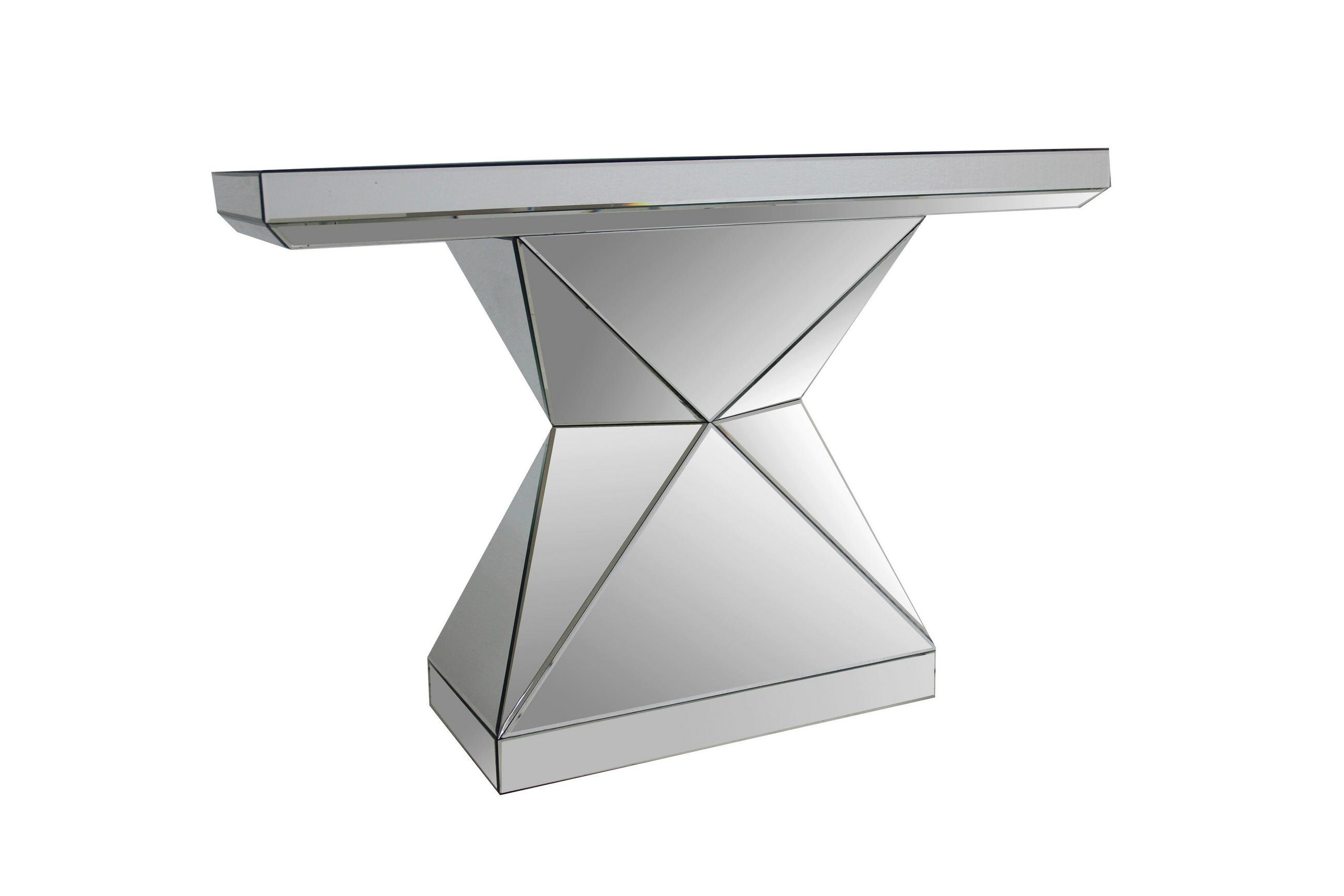 KONSOLENTISCH in Glas, Holzwerkstoff 120/35,5/81 cm    - Silberfarben, Design, Glas/Holzwerkstoff (120/35,5/81cm) - Livetastic