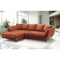 ECKSOFA MIDWAY Rostfarben Struktur  - Rostfarben/Schwarz, Design, Textil/Metall (187/282cm) - Livetastic