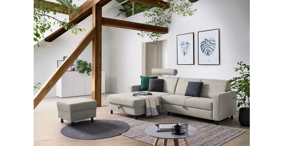 ECKSOFA in Webstoff Beige 165/257 cm - Beige/Schwarz, Design, Kunststoff/Textil (165/257cm) - Xora