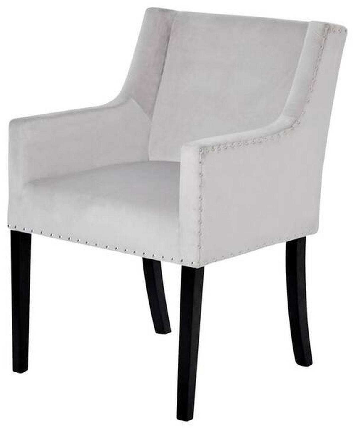 ARMLEHNSTUHL  in Samt  - Silberfarben/Schwarz, Modern, Holz/Textil (58/62,5/88cm) - Livetastic