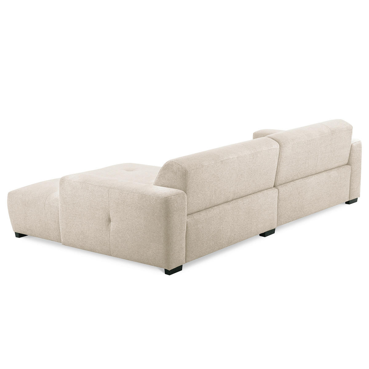 ECKSOFA AUSTIN Beige Flachgewebe Sitztiefenverstellung  - Beige/Schwarz, Design, Kunststoff/Textil (286/169cm) - Livetastic
