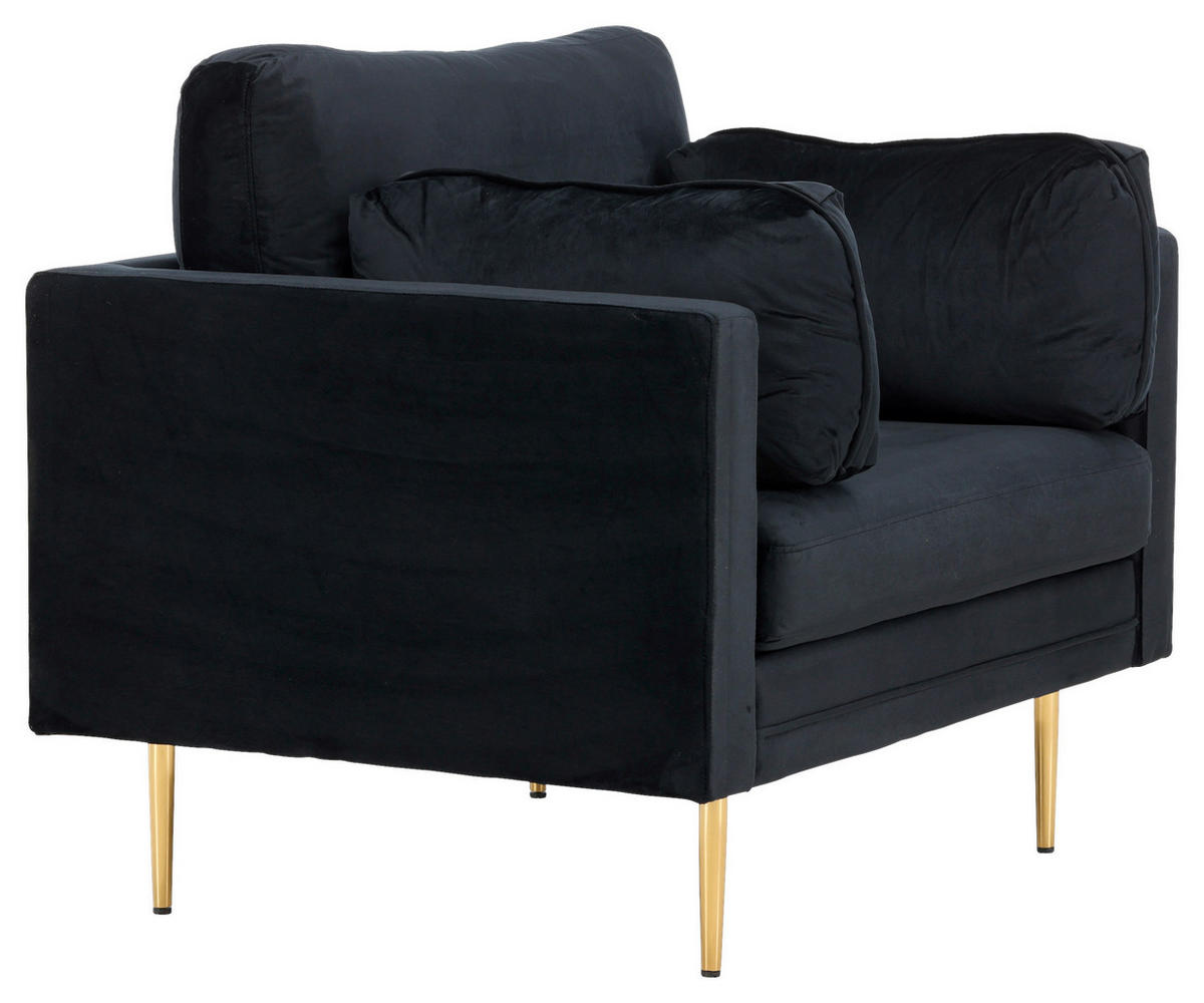 FÅTÖLJ i metall, textil svart, ljusbrun  - ljusbrun/svart, Design, metall/textil (110/84/86cm) - Livetastic