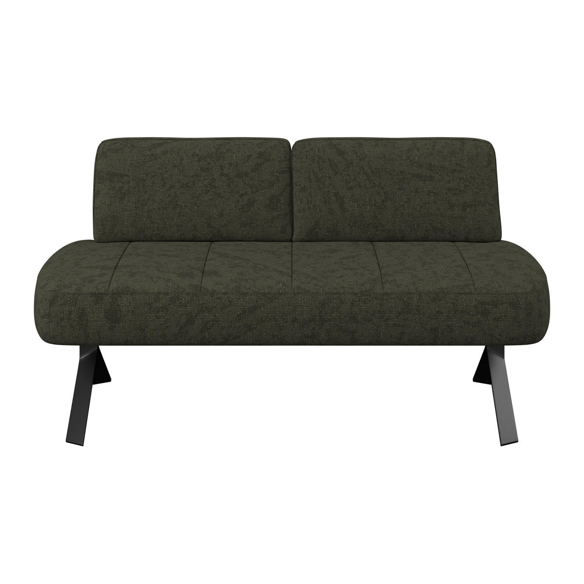 SITZBANK 162/83/71 cm Webstoff Grün  - Schwarz/Grün, MODERN, Textil/Metall (162/83/71cm) - Livetastic