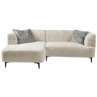 ECKSOFA  in Struktur Creme  158/247 cm  - Creme/Schwarz, Design, Textil/Metall (158/247cm) - MID.YOU