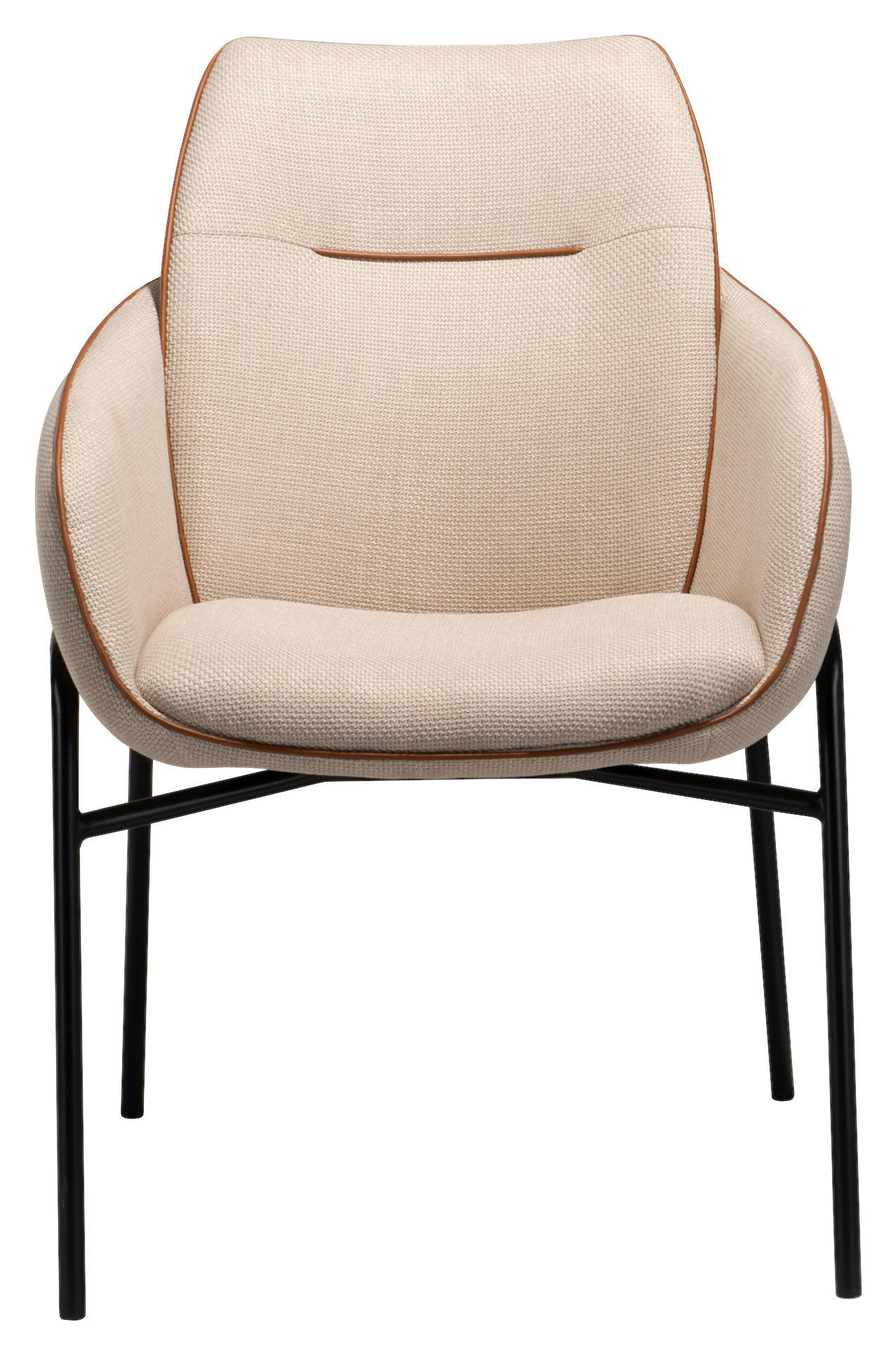 ARMLEHNSTUHL  in Gusseisen Mikrofaser  - Beige/Schwarz, Design, Textil/Metall (55/87/63,5cm) - Lomoco