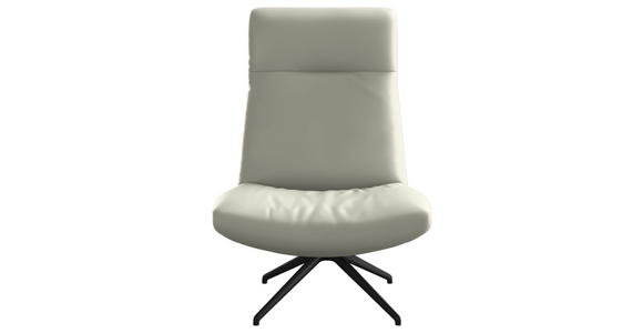 SESSEL in Echtleder Weiß - Schwarz/Weiß, MODERN, Leder/Metall (74/105/92cm) - Johann Jakob