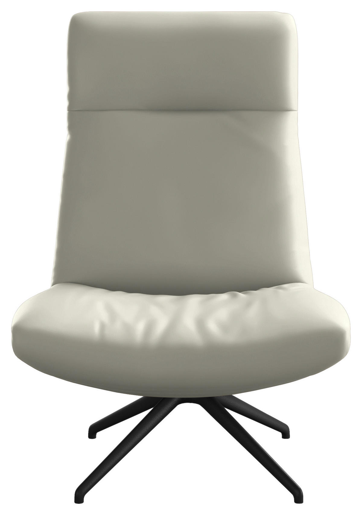 SESSEL in Echtleder Weiss  - Weiss/Schwarz, Modern, Leder/Metall (74/105/92cm) - Johann Jakob