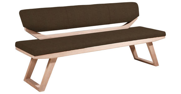 SITZBANK Webstoff Braun - Eichefarben/Braun, Natur, Holz/Textil (190/81/56cm) - Linea Natura