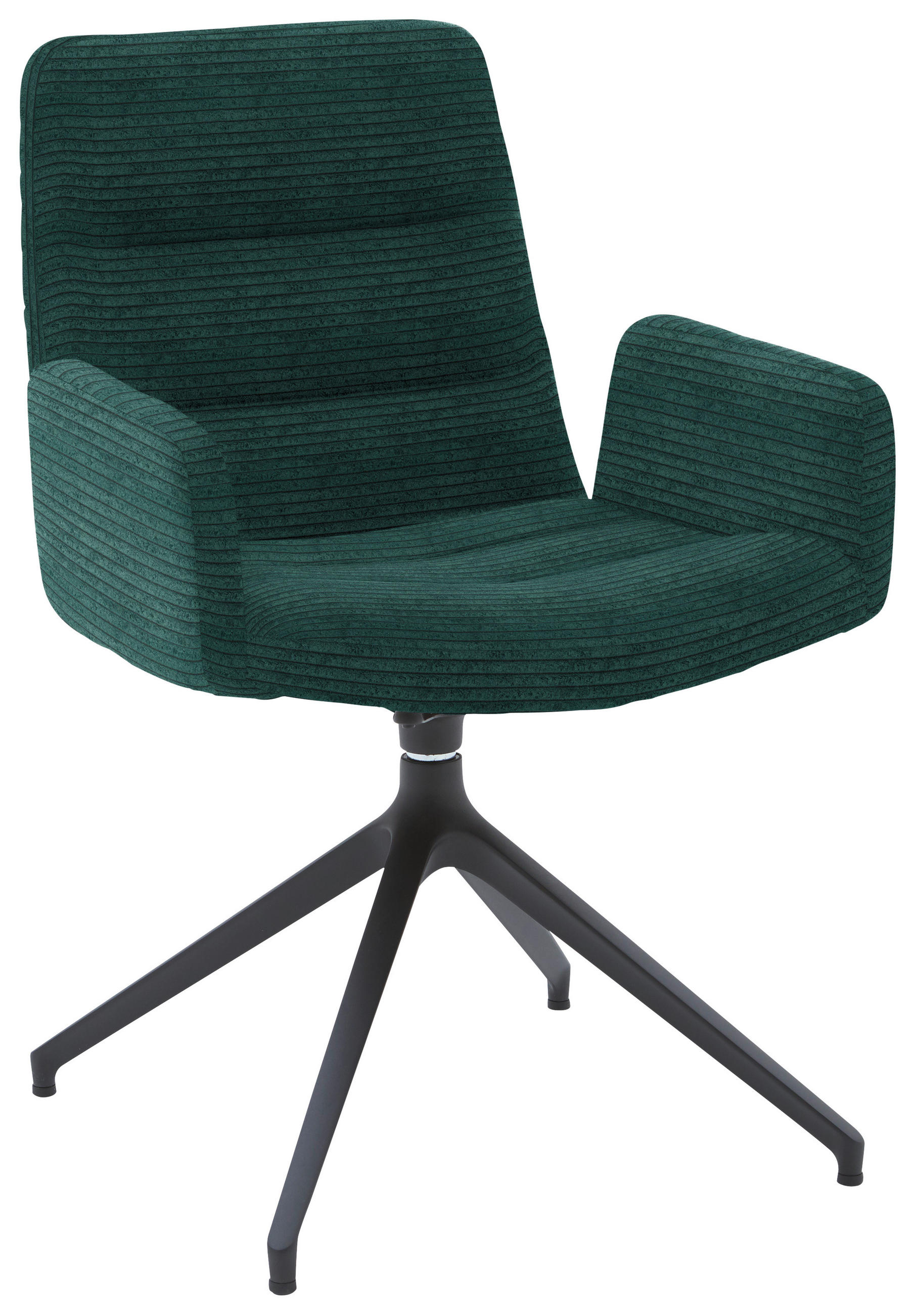 ARMLEHNSTUHL  in Cord  - Schwarz/Grün, Design, Textil/Metall (61/88/66cm) - Dieter Knoll