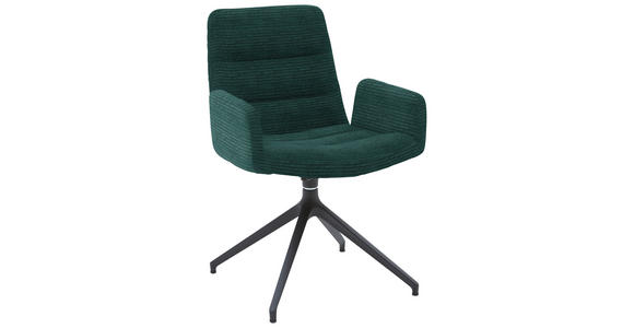 ARMLEHNSTUHL  in Cord  - Schwarz/Grün, Design, Textil/Metall (61/88/66cm) - Dieter Knoll