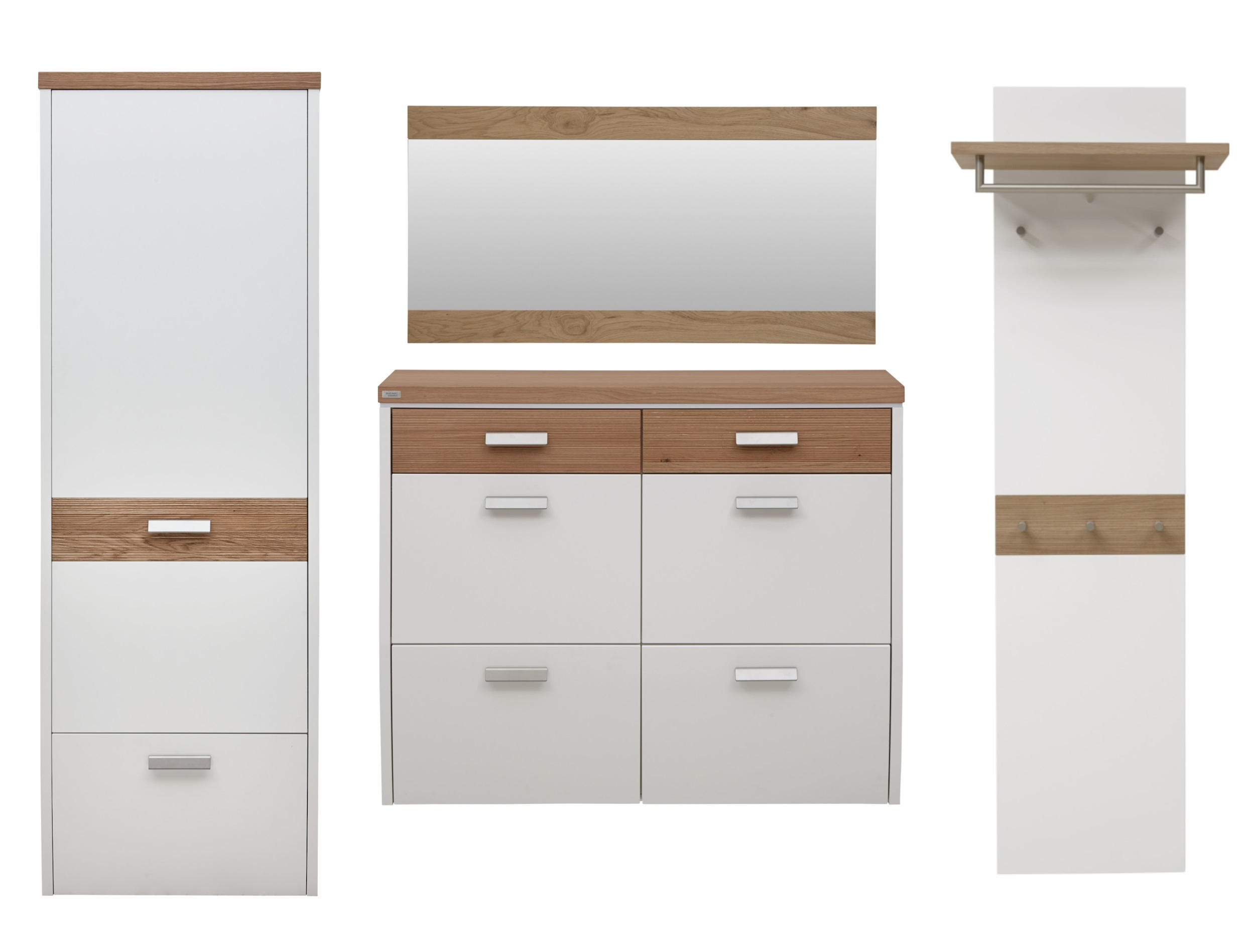GARDEROBE 4-teilig  in 270/200/32 cm  - Eichefarben/Weiß, Design, Holz/Holzwerkstoff (270/200/32cm) - Dieter Knoll