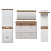 GARDEROBE 4-teilig  in 270/200/32 cm  - Weiss/Eichefarben, Design, Holz/Holzwerkstoff (270/200/32cm) - Dieter Knoll