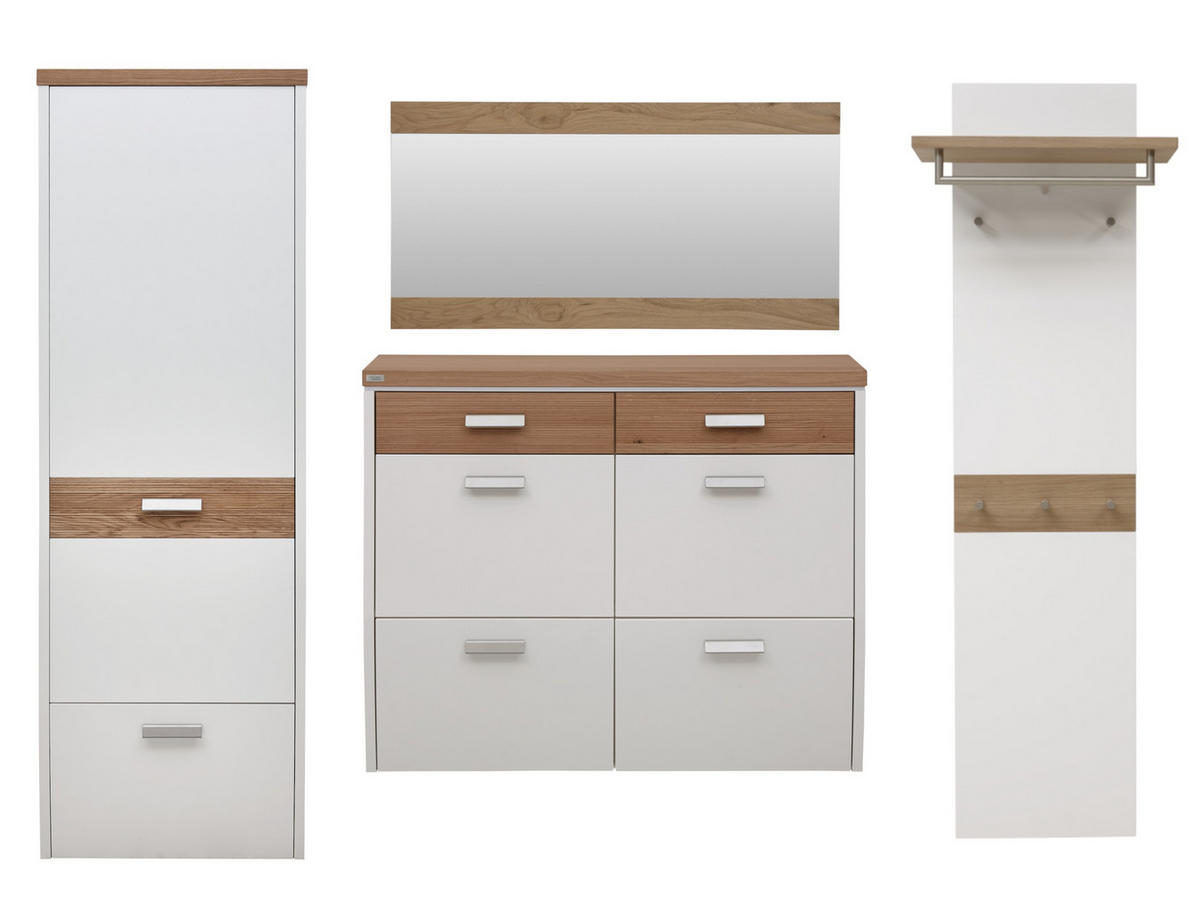 GARDEROBE 4-teilig  in 270/200/32 cm  - Weiss/Eichefarben, Design, Holz/Holzwerkstoff (270/200/32cm) - Dieter Knoll