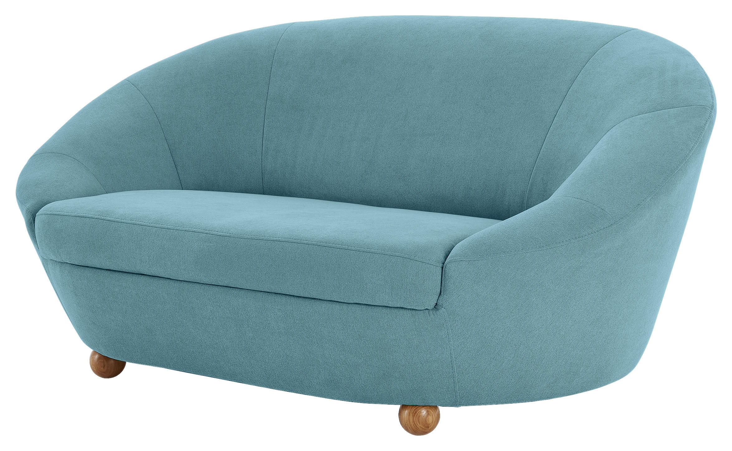 Thumbnail - Looks by W.Joop 2-Sitzer-Sofa Looks IV, Türkis, Textil, Eiche, massiv, Uni, 178x82x114 cm, Made in EU, Rücken echt, Wohn...