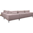 ECKSOFA  in Leinwand Altrosa  318/271 cm  - Schwarz/Altrosa, Design, Textil/Metall (318/271cm) - Belluti