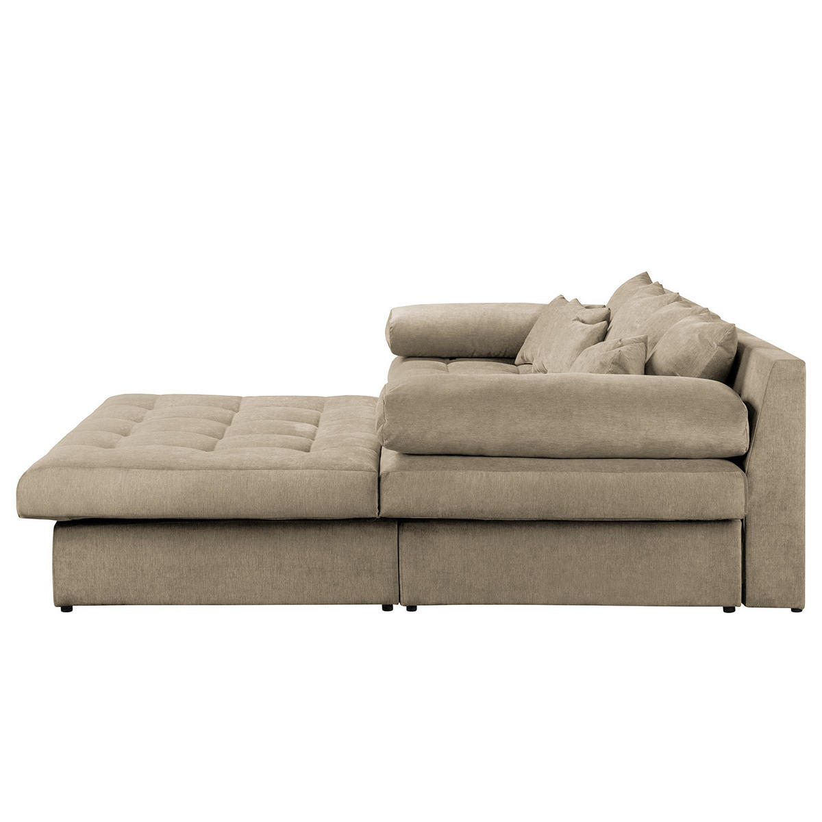 ECKSOFA Naomi Cappuccino Mikrofaser Rückenkissen  - Schwarz/Cappuccino, Design, Kunststoff/Textil (284/243cm) - P & B