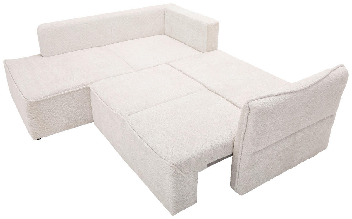 ECKSOFA in Chenille Beige  - Beige/Schwarz, Konventionell, Kunststoff/Textil (193/233cm) - Carryhome