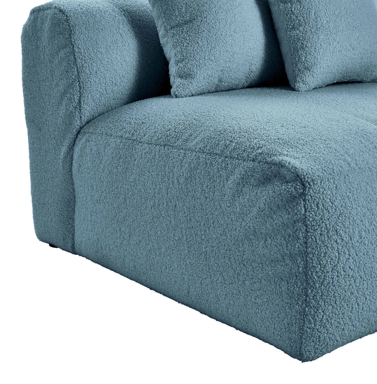 ECKSOFA in Flachgewebe, Teddystoff Blau  - Blau, Trend, Textil (300/315cm) - Livetastic