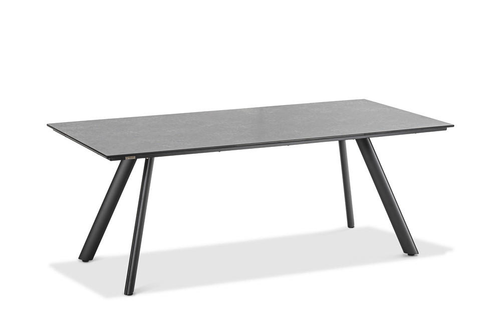 GARTENTISCH Kunststoff Anthrazit, Grau rechteckig  - Anthrazit/Grau, Design, Kunststoff/Metall (200/95/76cm)