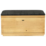 GARDEROBENBANK  in 90,8/43,8/38 cm  - Eichefarben/Anthrazit, Natur, Holz/Textil (90,8/43,8/38cm) - Linea Natura