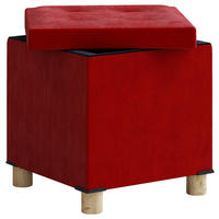 SITZBOX Textil Rot  - Rot/Braun, Modern, Holzwerkstoff/Textil (38/40/38cm) - MID.YOU