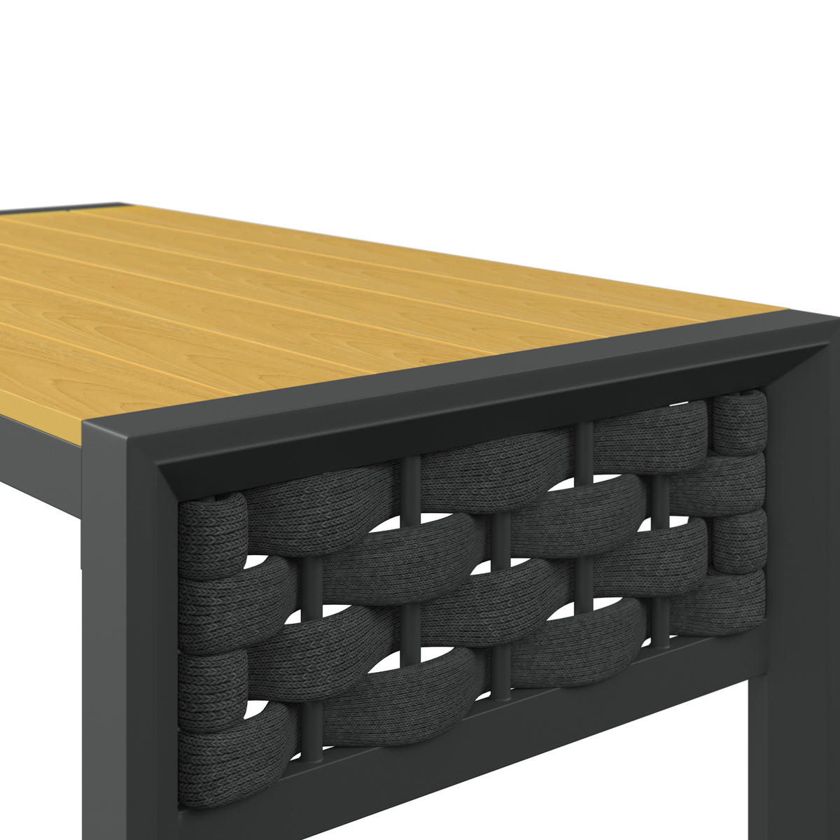 LOUNGEGARNITUR 4-teilig   290/73/153 cm Stahl  - Dunkelgrau/Grau, MODERN, Kunststoff/Textil (290/73/153cm) - Ambia Garden