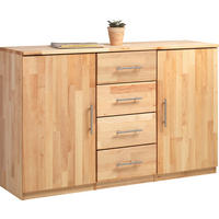 KOMMODE 142/90/41 cm  in Erlefarben  - Chromfarben/Erlefarben, Natur, Holz/Metall (142/90/41cm) - Linea Natura